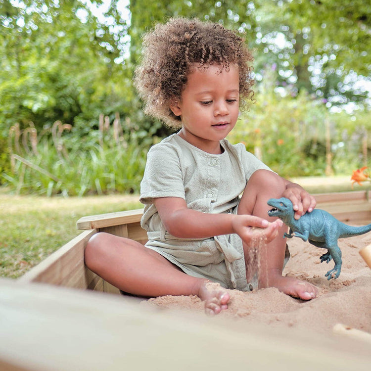 Plum Treasure Beach Wooden Sandpit | Large Outdoor Sandpit with Cover for Kids