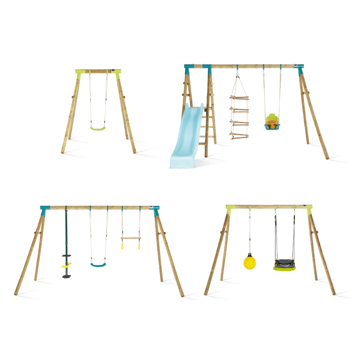 wooden pole swing set